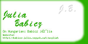 julia babicz business card